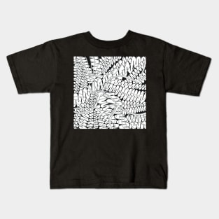 Black and White Squiggle Cyclone Kids T-Shirt